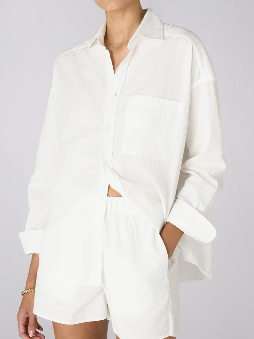 WNU - With Nothing Underneath ‘The Weekend’ Seersucker Shirt Like New